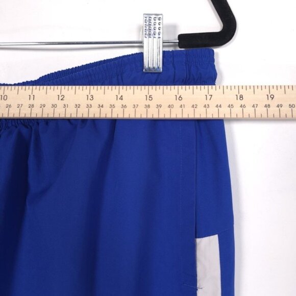 NIKE TEAM Vintage Track Pants XL Blue Ankle‎ Zip Snap White Stripe 90's Straight - Picture 5 of 13